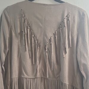 Love Riche Taupe Suede Jacket with Fringe